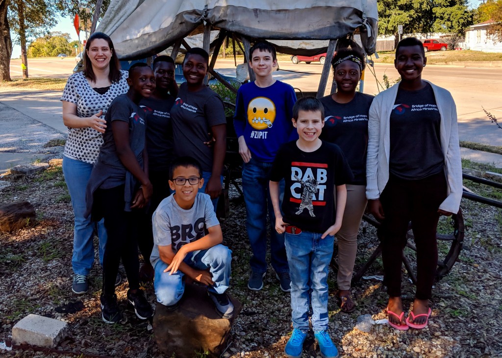 Laura Wood with Ugandan choir