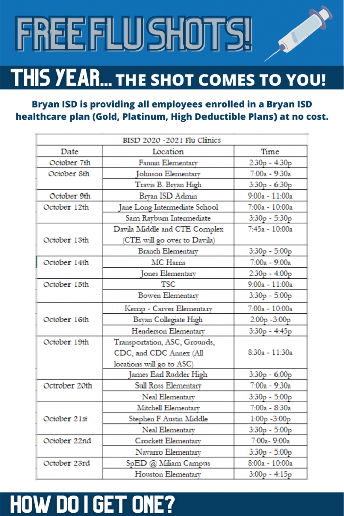 flu shot schedule